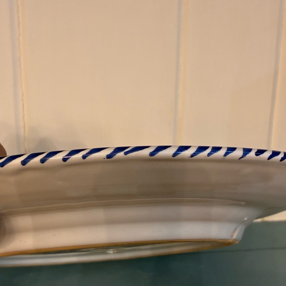 Vibrant Patterned Wall Clock with Blue and Yellow Accents needs clock mechanism - Picture 4 of 5